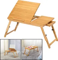 Decopatent Laptoptisch für das Bett aus Bambus - Höhenverstellbar, kippbar & klappbar - für Laptop, Buch, Tablett, Frühstück