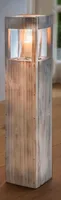 Shabby Charme Holz Windlicht 50cm Säule Bodenwindlicht Deko Kerzenhalter Vintage