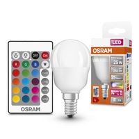 Osram LED Leuchtmittel Tropfen 4,2W = 25W E14 matt 250lm RGBW warmweiß 2700K Dimmbar mit Fernbedienung