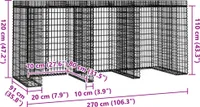 vidaXL Gabionový box na odpadky 270x91x120 cm Pozinkované železo
