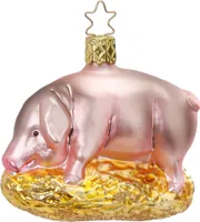 Christbaumschmuck Anhänger Glas Schwein 7cm Rosa