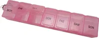 Ewanto Tablet Box Pill Box Medication Box 7 Days With Keychain Pink Bpa-Free Ha-32