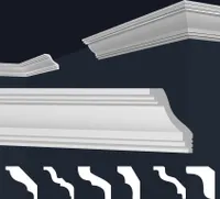 MARBET DESIGN Stuckleisten XPS Styropor weiß - Deckenleisten Deckenstuck Leisten E-Leisten - (20 Meter / 10 Leisten E-40)
