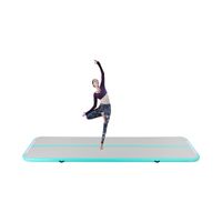 1x4m Air Track aufblasbar Yogamatte Set Gymnastikmatte mit Pumpe Trainingsmatte faltbar Fitnessmatte (Pfefferminzgrün)