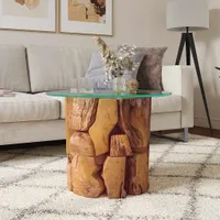 vidaXL Konferenčný stolík z masívneho teakového dreva Driftwood 60 cm