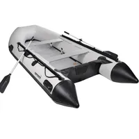 NEMAXX Professional Schlauchboot 330 cm, Paddelboot für 5 Personen - Sportboot, Ruderboot, aufblasbares Boot, Angelboot mit Aluboden und 2 Sitzbänken, hellgrau - inkl. 2 Paddel und Luftpumpe