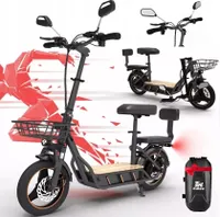 E Scooter, Faltbarer Escooter Elektroroller mit Sitz, 48V 26Ah Batterie, 14-Zoll Luftreifen, 100 km Reichweite, EIN-klick-Faltung, Frontkorb