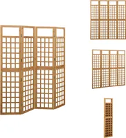 vidaXL 4-tlg. Paravent/Spalier Tanne Massivholz 161x180 cm -  Raumteiler