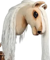 Hobby Horse hobby kůň - kůň na tyči hračka pro děti plyšový kůň dárek Hobby Horsing, velikost A3, délka tyče 65 cm, Palomino