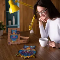 UNIDRAGON 186-tlg. Holzpuzzle Charming Owl Medium 21x35 cm