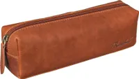 Benthill Federmappe Leder - Vintage Federmäppchen für Stifte - Federtasche für Schule / Uni - Kleine Leder-Etui Mäppchen - Kosmetiktasche