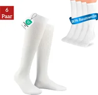 Kniestrümpfe (3-6 Paar) Damen & Herren aus hochwertiger Baumwolle, ohne drückende Naht, mit Komfortbund