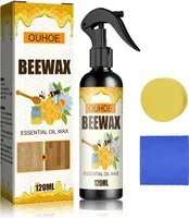 Möbelpflege Bienenwachs Spray, mit Schwamm und Reinigungstuch, Möbelpflegemittel, Bienenwachs Möbelpflege Politur Möbelwax Holzpflege, 120 ml