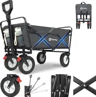 Sekey 200KG Bollerwagen Klappbar Handwagen mit Ultraleise Vollgummireifen, Grau