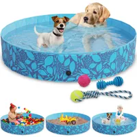 zooprinz Hundepool | 160 x 30 cm | faltbar | inklusive Spielzeug | Hunde Schwimmbecken Badewanne Planschbecken
