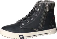 Mustang Herren Sneaker High Top Stiefelette Reißverschluss Warmfutter 4172-604, Größe:46 EU, Farbe:Blau