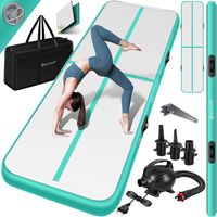 KESSER® Turnmatte Aufblasbar Airtrack Fitness-Matte Gymnastikmatte 3/4/5/6m | inkl. Tragetasche & elektr. Luftpumpe | Yogamatte, Tumbling Matten , Trainingsmatte Sportmatte Yoga, Turn- & Fitness