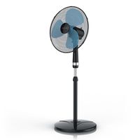 Brandson Standventilator mit 3 Geschwindigkeitsstufen, Standfuß höhenverstellbar, Ventilator mit hohem Luftdurchsatz, Oszillationsfunktion 80°, Schwarz