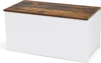 COSTWAY Ławka z miejscem do przechowywania, zabezpieczenie przed przytrzaśnięciem, drewniana ławka na buty, skrzynia na zabawki 90 x 45 x 45,5 cm