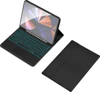 Bezdrátová BT klávesnice s podsvícením, USB klávesnice s ochranným krytem zPolyuretankůže pro tablet, kompatibilní s iPad 10 10,9" (2022)