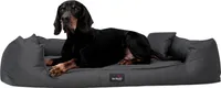 tierlando® Orthopädisches Hundebett GOOFY >> inkl. Matratzenschoner << Polyester - Größe: 110x90cm | Farbe: 02 Graphit