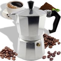 Italienische Kaffeemaschine Espressokocher Moka-Kaffeemaschine Heim- Bürogebrauch 600ml Silber Edelstahl Retoo