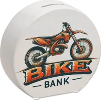 Motocross-Motorrad Spardose mit Spruch Bike Bank