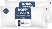 Blumtal Kopfkissen 40x80 cm 2er Set - Nackenkissen mit anpassbarer Füllung
