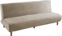 Samt Ohne Armlehnen Sofabezug Sofa überzug Couch Cover Sofa Bezug, S, Champagne