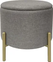 ECHTWERK Sitzhocker Logan mit hochwertigem Oberflächenbezug aus Polyester, Aufbewahrungsfunktion, 40 x 40 x 40 cm, bis 150 kg, grau, EW-RH-0436G