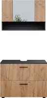 Vicco Badmöbel-Set Irma, 2 Teile, Unterschrank 80 cm, Anthrazit/Eiche