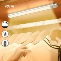 40cm LED Unterbauleuchte Aufladbar Dimmbar Sensor, Küchenlampe 3 Lichtfarben mit Bewegungsmelder,Schrankbeleuchtung Schranklicht Memory Funktion