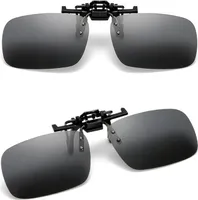 2 Stk Grau Sonnenbrille Aufsatz Clip, UV400-Schutz, Polarisationsbrille Clip, Sport nachtfahrbrille