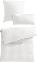 Pure Label Musselin Bettwäsche 135x200 cm mit einem Kissenbezug 80x80 cm und einem Kissenbezug 40x80 cm aus 100% Baumwolle - Bettwäsche-Sets in weiß