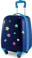 HAUPTSTADTKOFFER - For Kids - Kinderkoffer mit Rollen, Trolley für Kinder, reflektierende Sterne Sticker, Handgepäck Kindertrolley Mädchen Jungs, 24 Liter,Dunkelblau
