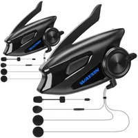 2-pack WAYXIN X6S interkom pre motocykle, integrovaný interkomový systém, duálny čip pre audio multitaskingovú náhlavnú súpravu, náhlavná súprava na prilbu až pre 8 motocyklov