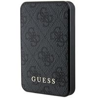 Guess Powerbank 15W GUPB5LP4GEGK 5000mAh schwarz/schwarz 4G Leder Metall Logo Handyhülle