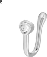 Gefälschter Nasenring, Frosch, U-Form, Cartoon, glänzender Zirkonia, Nasenmanschette für Party-6