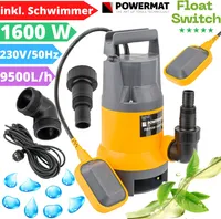 Schmutzwasserpumpe Tauchpumpe Fäkalienpumpe Bau Gartenpumpe mit Schwimmer 1600 W