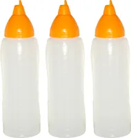 3 gelbe Quetschflaschen 750 ml tropffrei Ketchupflaschen Senfflasche Mayonaiseflasche