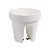 Balkonkiste Blumenkasten Geländerkasten Balkonkasten Geländertopf 24,5 cm | 5 L weiß Balkon-Blumenkasten oval