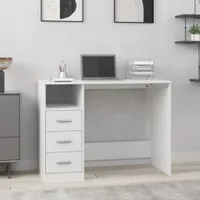 Biurko Z Szufladami, Białe, 102X50X76 Cm Lumarko!