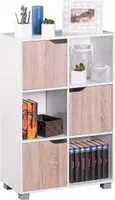 Rootz Fachschrank – Bücherregal – Aufbewahrungsschrank – Eiche – Weiß – Design – Bücherregal