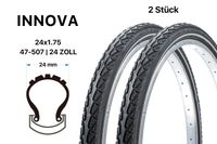 2 Stück 24 Zoll Fahrrad Reifen INNOVA 24x1.75 City Bike 47-507 Reflexstreifen