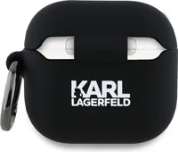 Karl Lagerfeld Kla4Runkchk Airpods 4      Cover Czarny/Black Silicone Karl&Chaupette Head 3D