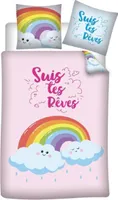 Rainbow Bettwäsche 140x200 cm – Bunter Bettbezug mit Kissenbezug aus 100% Polyester