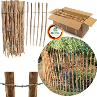 Floranica Staketenzaun aus Haselnuss Kastanie 5 m lang x 80 hoch 4-6cm Lattenabstand Rollzaun Gartenzaun Gartenbegrenzung, Hundezaun