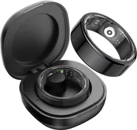 Smart Ring Herren Damen, Smartringe Fitness Tracker mit 100+ Sportmodi, Schlafmonitor, Herzfrequenz, SpO2, IP68 Wasserdicht, Size 8, Schwarz
