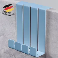 DEKAZIA® 4 Türhaken Kinderzimmer blau | Türgarderobe Kinder | Türhaken zum Einhängen | Kleiderhaken Tür | Tür Garderobe | Garderobenhaken Tür
