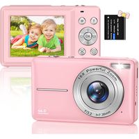 Digitalkamera Fotokamera HD 1080P 44MP mit 16X Digitalzoom Wiederaufladbare Kompaktkamera für Kinder Erwachsene Anfänger Rosa